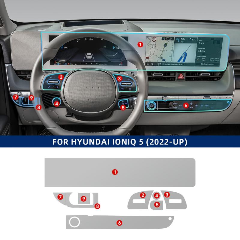 For Hyundai IONIQ 5 -2024 TPU Film For Navigational trument Console Scratch Resistance Car Interior Protective Film