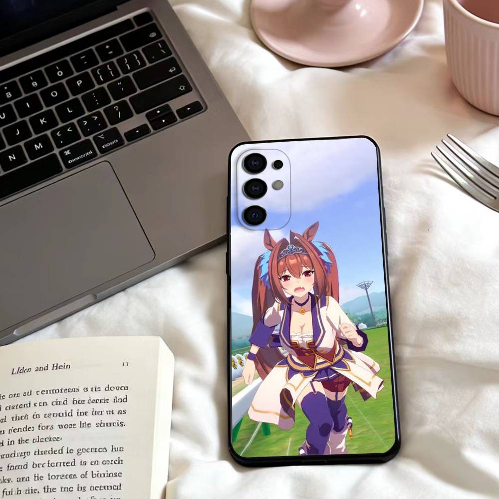 Красивый чехол для телефона Derby Uma M-Musume для Samsung S25,24,23,22,30,21,10,9,Ultra,Plus,Lite,FE,4,5 G Мягкий черный чехол