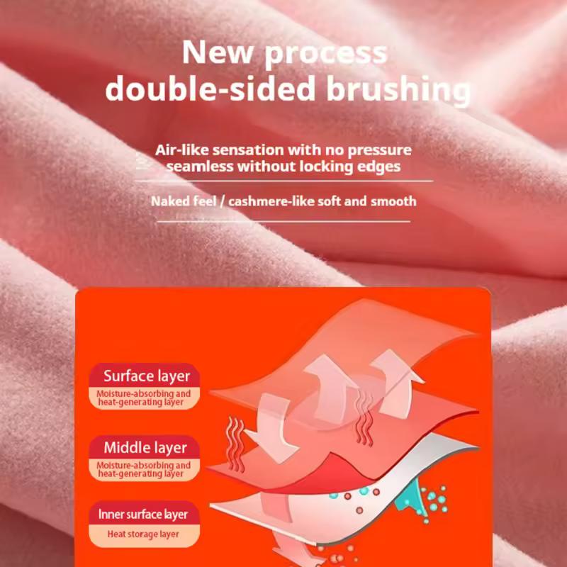 Женское бесшовное термобелье 1 комплект Зимняя теплая одежда Удобное нижнее белье Женское сексуальное однотонное нижнее белье Длинный теплый комплект