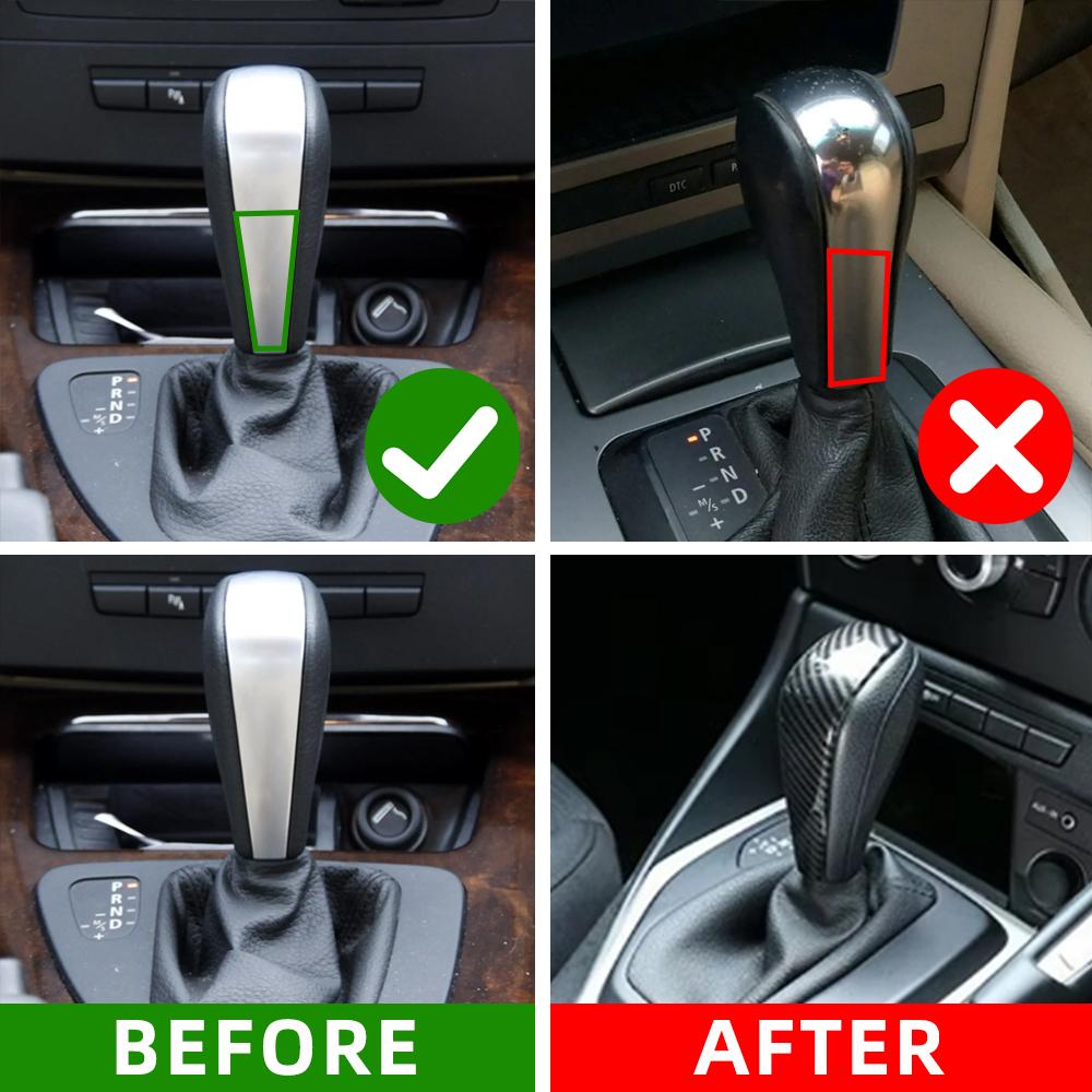 Наклейка на ручку переключения передач из АБС-пластика и углеродного волокна для BMW 3 серии E90 E92 E93 E84 2006-2012, декоративная крышка, аксессуары