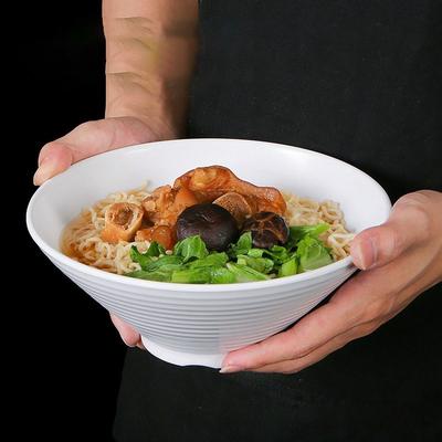 Японские миски в форме шляпы из белого меламина, большая миска для рисовой лапши рамен, миска Mala Tang, сервировочные блюда для ресторана, фарфоровая посуда