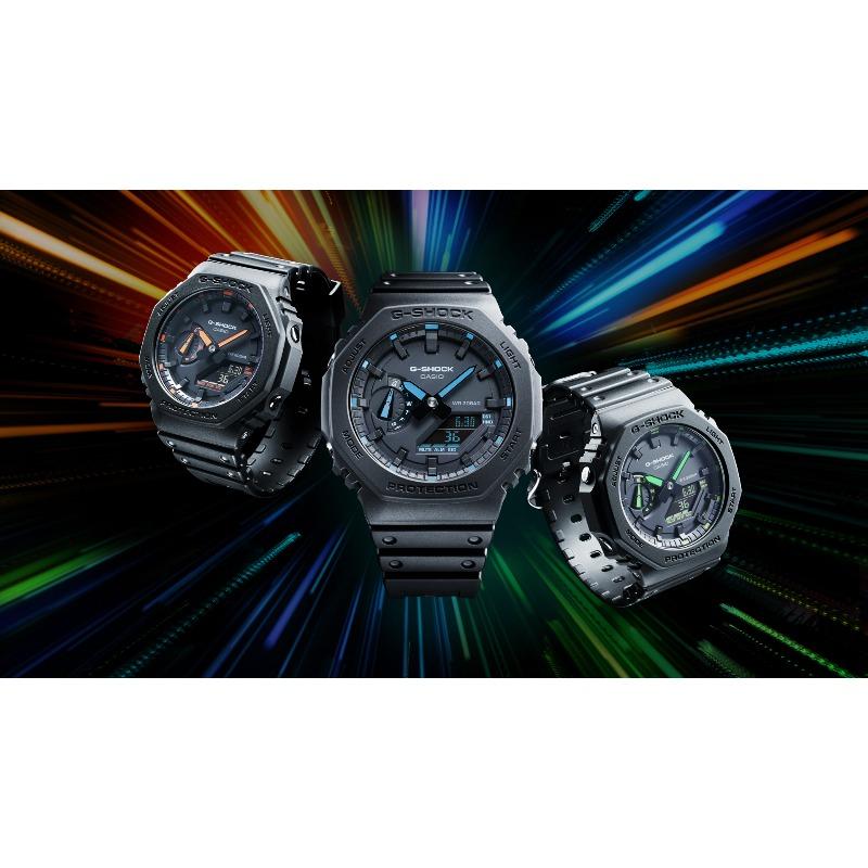 Casio Мужские кварцевые часы GA-2100-1A2 из смолы, водонепроницаемые 200 м, ударопрочные, цифровые