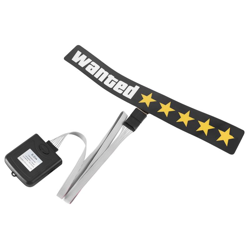 Windshield Electric 5 Star Wanted Car LED Reflective Stickers Replacement Car Window Sticker Glow Panel Decoration Accessories