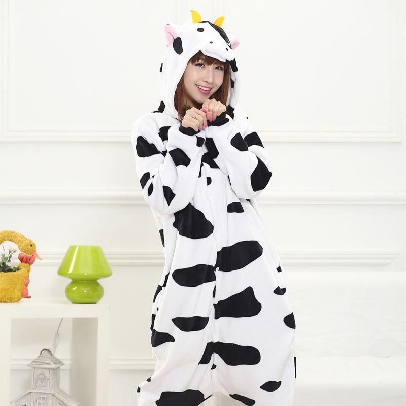 Пижамные комплекты кигуруми с изображением коровы и животного для взрослых, одежда для сна, пижама для косплея, домашняя одежда