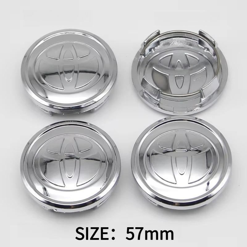 57mm 62mm ABS Chrome Wheel Center Hub Caps 4Pcs Set for Toyota Corolla RAV4 Camry Yaris C-HR Prado Prius Levin Car Accessories