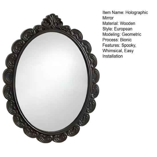 Witch Hologram Wall Mirror Spooky Halloween Glowing Ghost Mirror with Creepy Eyes for Indoor Bathroom Haunted House Decor