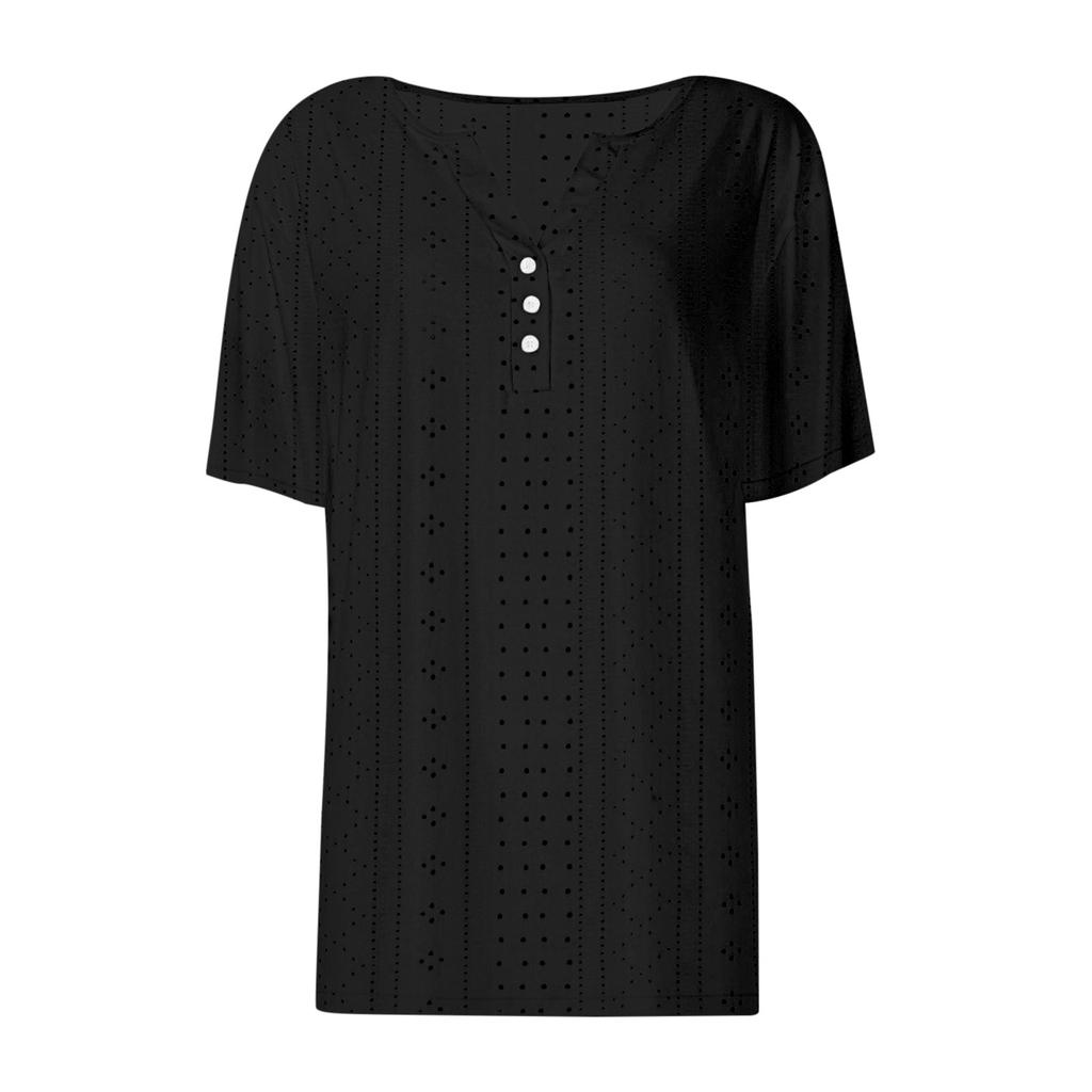 Женские летние топы в праздничном стиле, модные, повседневные, свободные, удобные, с V-образным вырезом, жаккардовые, с коротким рукавом, футболка