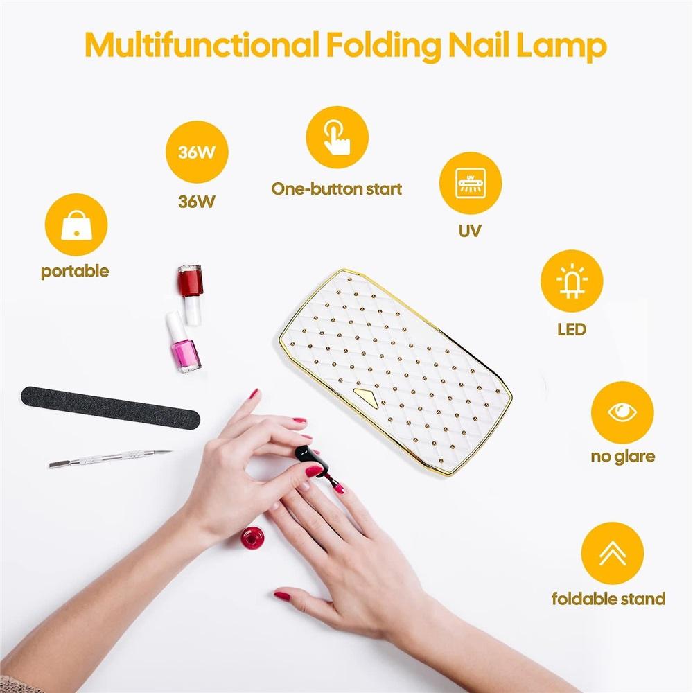 UV Nail Lamp, 36W Mini Nail Polish Dryer Portable For Gel Polish USB LED UV Light