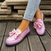 Мода Большой бант Круглый носок Глубокий вырез Платформа Слипы Противоскользящие Износостойкие Квадратный каблук Лоферы Одинарные