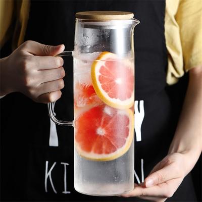 Скандинавская креативная прозрачная стеклянная бутылка для воды, кувшин для сока, нагреваемый чайник большой емкости, термостойкий герметичный графин