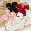 Fashion Pearl Bow Hair Clips Hair Jewelry Beads Bowknot Hairpin Bow Spring Clip  Hair Accessories