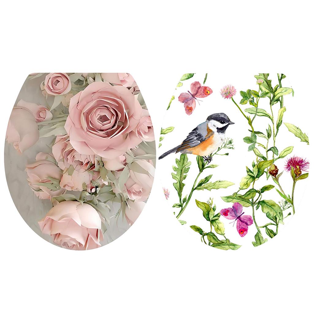 Наклейка-крышка для пьедестала унитаза, Наклейка для туалетного стула, Наклейка для комода, Домашний декор, Декор для ванной комнаты, 3D-наклейки с цветочным видом