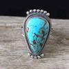 Vintage Turquoise Inlaid Finger Ring Party Club Men Women Statement Jewelry Gift