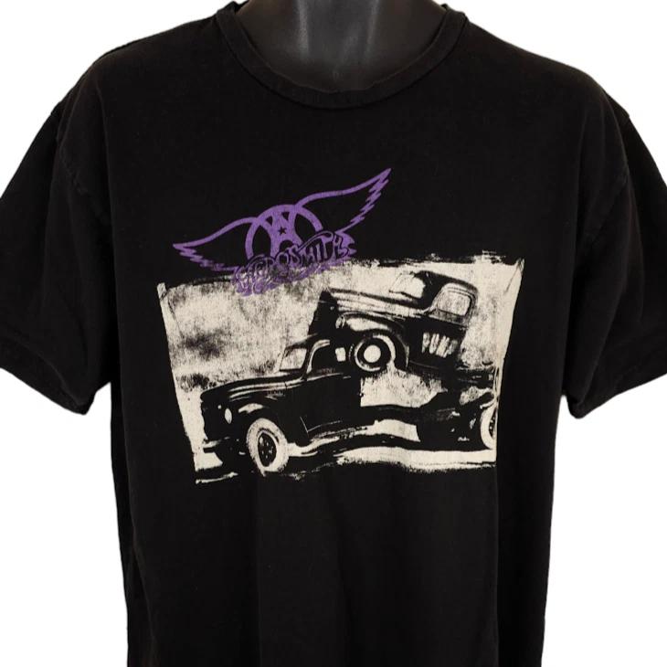 Vintage Aerosmith 100% Cotton T-shirt Mens Tees Top Mens Size XL Black Y2K Pump Album Tour Reprint Retro