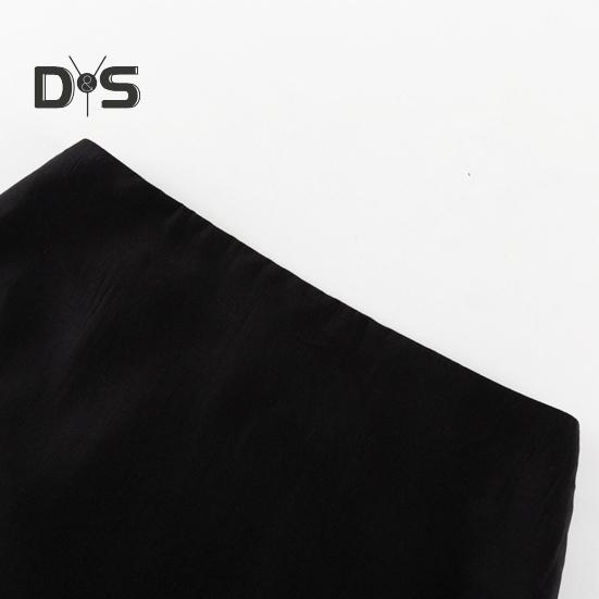 Женская макси-юбка с высокой талией, сетчатая пряжа, перспективная однотонная юбка с разрезом на бедрах, длинная юбка