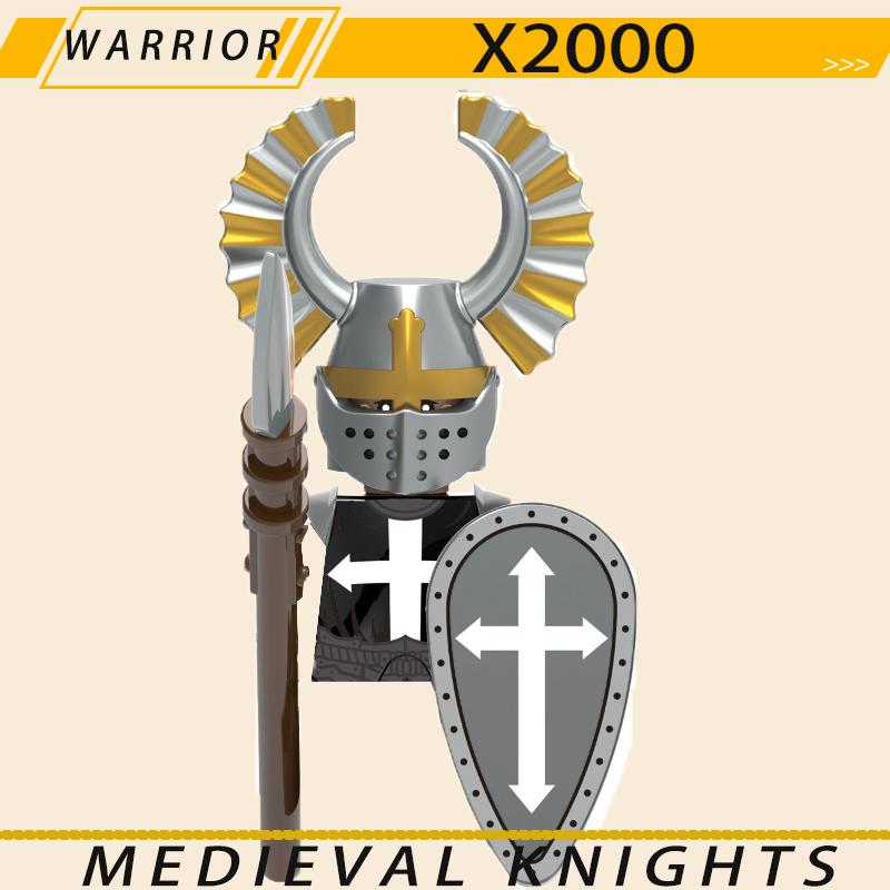 Medieval Military Jerusalem Tripoli Knight Building Blocks Castle Lionheart Hospital Teutonic Soldier Figures Warrior Bricks Toy