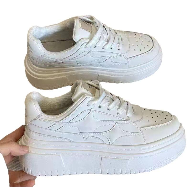 Осень 2024 года, новые модные спортивные туфли на платформе для студентов, маленькие белые туфли со звездным усилением, универсальные повседневные туфли для скейтбординга
