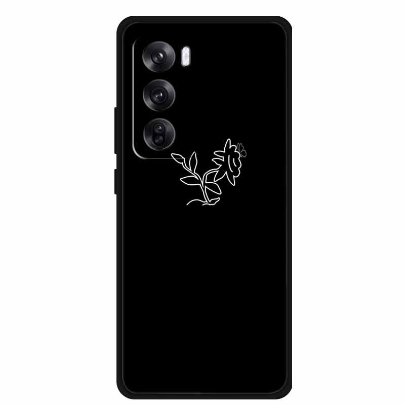 Персонализированный черный мягкий чехол из ТПУ с узором для телефона Reno 12 Pro 5G