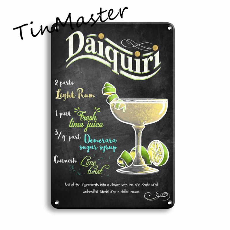 Martini Mojito Cocktail Poster Metal Tin Sign Vintage Restaurant Kitchen Irish Pub Bar Man Cave Decoration Art Wall Stickers
