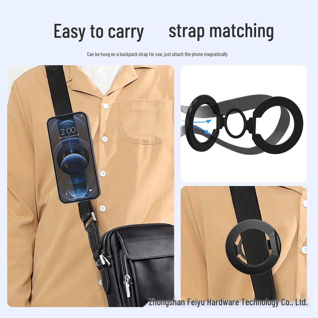 Dual-Sided MagSafe Magnetic Phone Holder with Aluminum Alloy Ring Stand