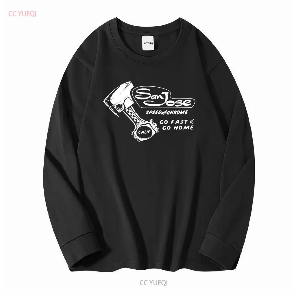 SAN JOSE SPEED CHROME SHOP Ретро Золотая Футболка калифорния горячий rat rod машина винтажный Стираный Универсальный Слегка Удобный муж