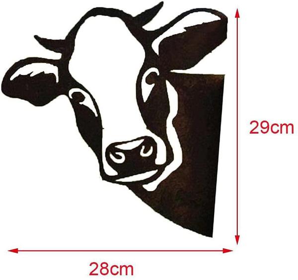 Ферма, подглядывающая корова, крупный рогатый скот, металлическое искусство, подвесное украшение для открытого сада, подглядывающая корова, лошадь, овца, курица, двор, сад, подглядывающая корова, орнамент из стали