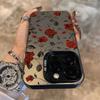 Retro Fashion Red Rose Matte Laser Phone Case For  13 12 11 Lite 14 13T 13 12T 12 Poco X6 X5 X3 F5 M6 Pro Shockproof Cover