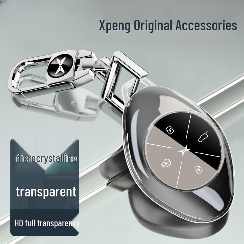 Чехол для ключа автомобиля Xiaopeng: Полностью прозрачный чехол-обертка для G6, P7i, G3i, G9, P5 - Внутренняя отделка и модификация.