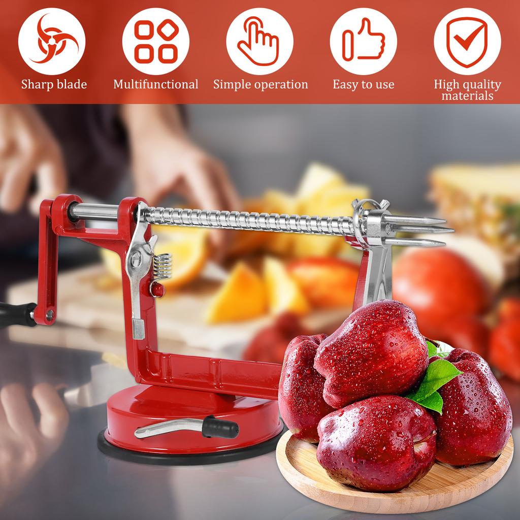 Three In One Fruit Peeler Manual Crank Peeler with Stable Suction Cup Labor-saving Peeler Suitable for Cutting Fruit Skin