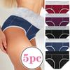 Women's Sexy Fashion Large Size Color Bump Buttocks Splicing Panties 5PC