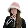 Rabbit Fur Hat Female Face Small Fluffy Bucket Hat Versatile Cold Warm Basin Hat Plush Bucket Hat