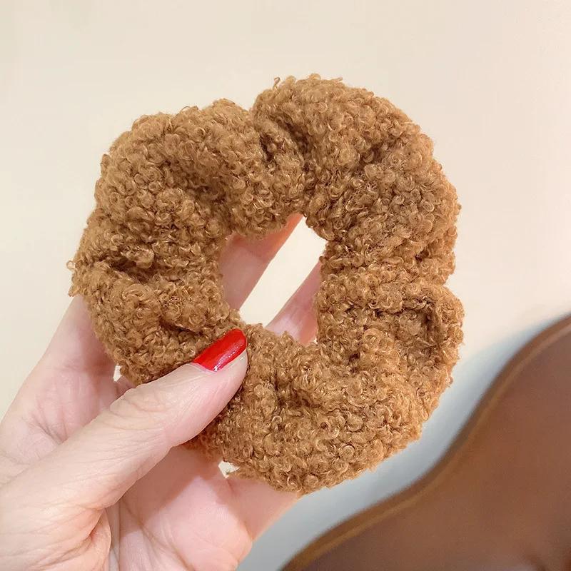 Autumn Winter New Sweet Plush Soft Girls' Women Pompom Hair Ties Elastic Hair Band Ropes Accessories Headwear