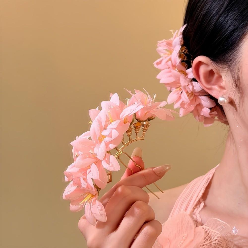 Fairy Flower Hair Stick Large Thai Hair Fork Headdress Chinese Style Side Clip Daily