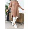 Mink Crew Neck Thin Mercerized Loose Knitwear Tunic