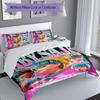 3pcs Custom Name KPOP Demon Hunters SAJA BOYS Set,Includes 1 Duvet Cover and 2 Pillowcases,All-season Bedroom Decor