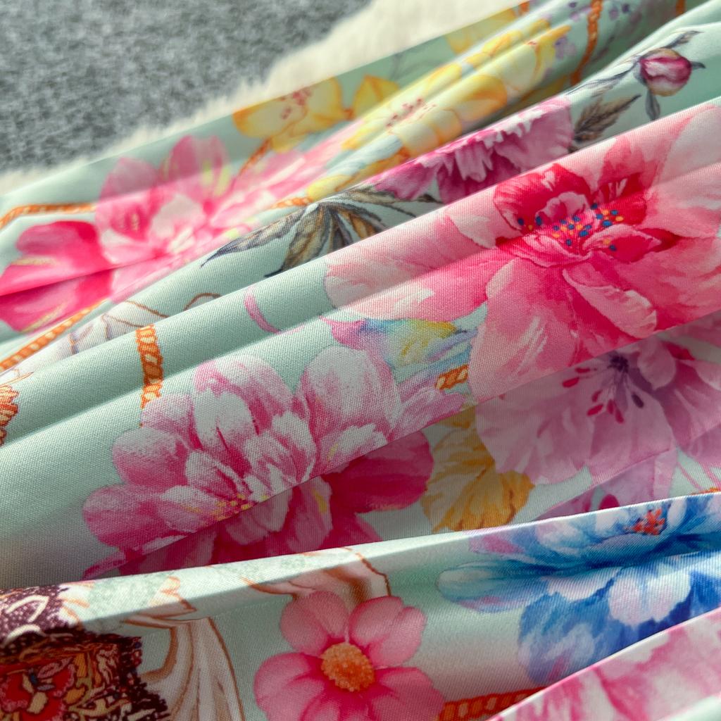 Франция Элегантный Винтаж Тонкий Вечернее Платье Женщины Печати Пуговицы Плиссированное Длинное Вечернее Платье Женщин Повседневный Шикарный Праздничная Одежда Новинка