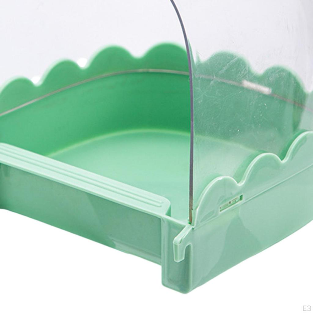 Bird Bath Bathtub Hanging Food Tray Shower Caged Parrot Bathing Tub for Budgerigar Finch