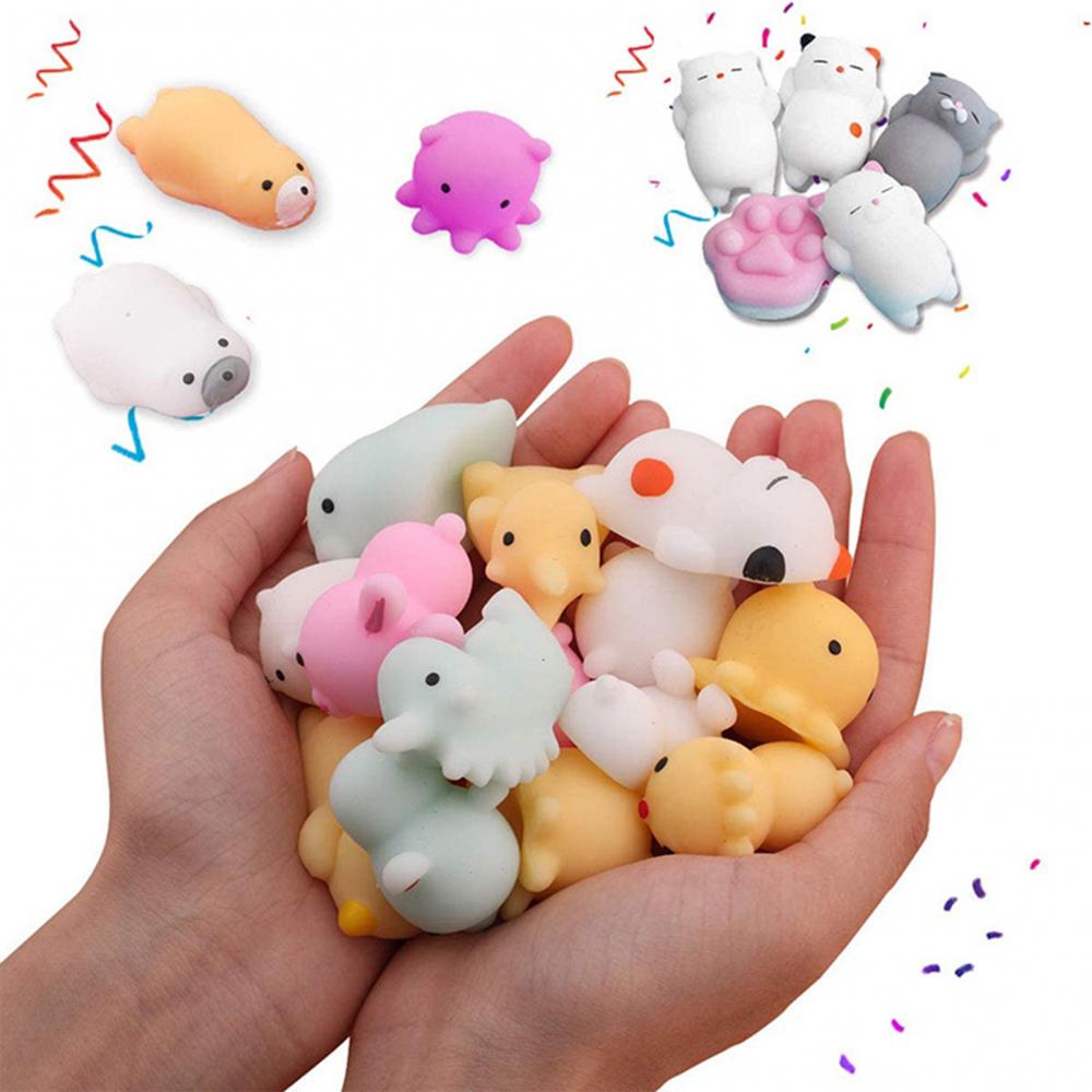 50PCS Mochi Squishy Squeeze Toys Mini Animal Anti-stress Toys Party Favors Stress Relief Toys Packs