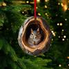 Christmas Animal Ornament Cartoon Forest Animal Hanging Decoration 2D Flat Acrylic Pendant for Christmas Tree Decor