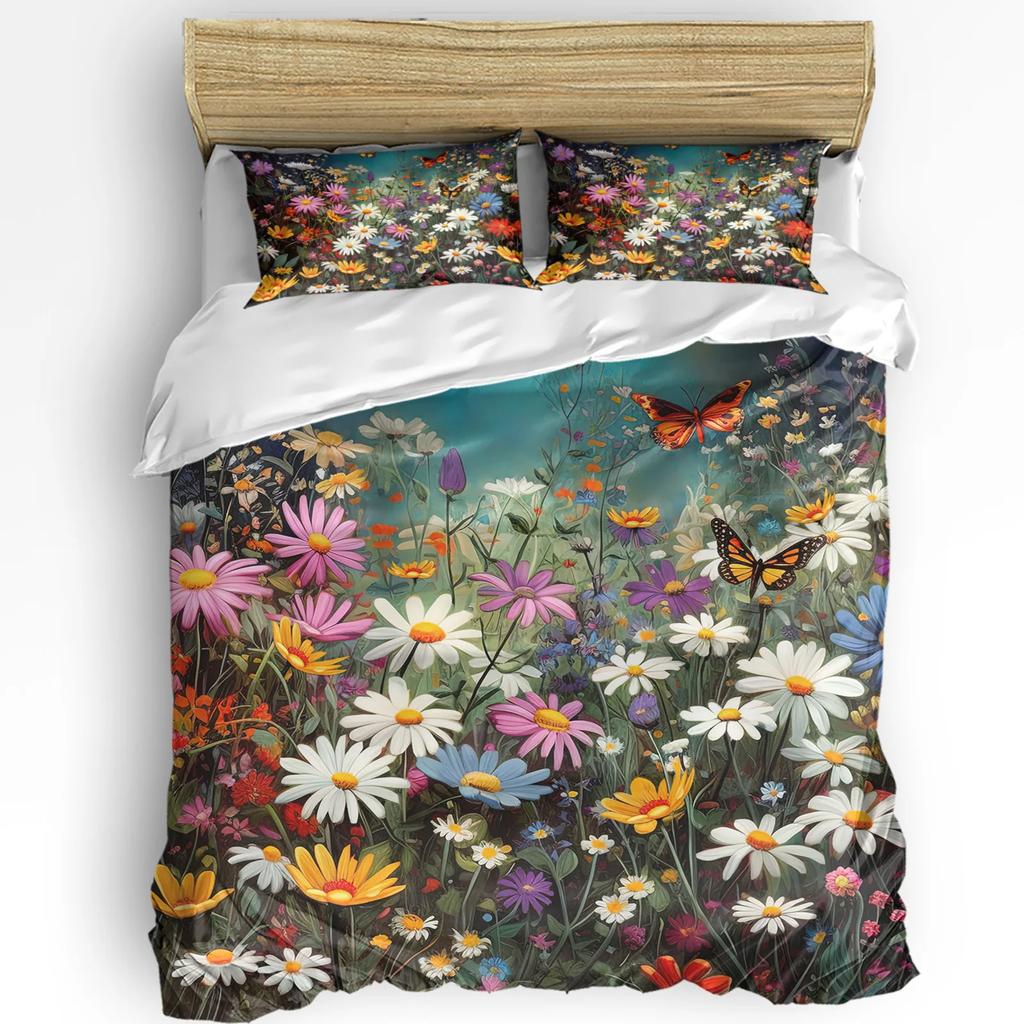 Forest Fairy Flower Butterfly Girl Duvet Cover with Pillow Case Custom 3pcs Bedding Set Quilt Cover Double Bed Home Textile