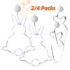 2/4PCS Easter Window Light with Suction Cup Battery Operated Easter Bunny Carrot Decoration Led Light for Indoor Bedroom Decora