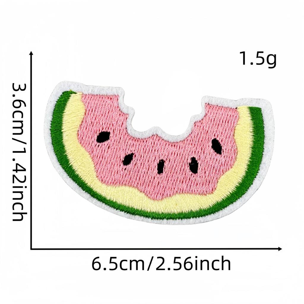 Cartoon Watermelon Embroidered Patch for Clothing & Bags - Heat Adhesive