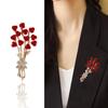Faux Crystal Lavender Flower Brooch Rhinestone Elegant Girls Business Suit Lapel