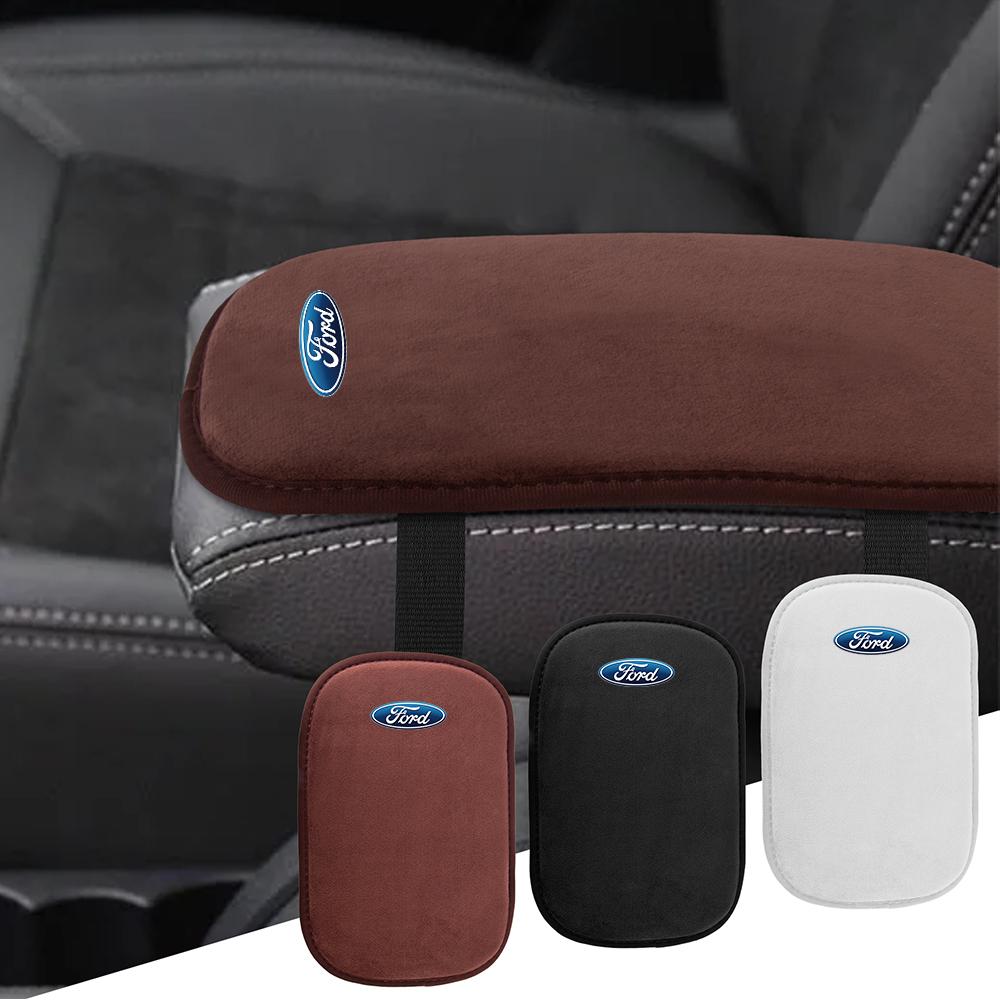 AACD1 Car Accessories Suede Armrest Mat Arm Rest Protection Cushion For Ford Fiesta Focus 2 Mk3 Mondeo Mk4 Mustang Ranger Kuga Etc