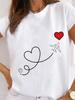 (Asian Size) Sweet Love Style Clothing Shirt Women Printed Lady Casual Short Sleeve T Tee Top Fashion Female Graphic T-shirts