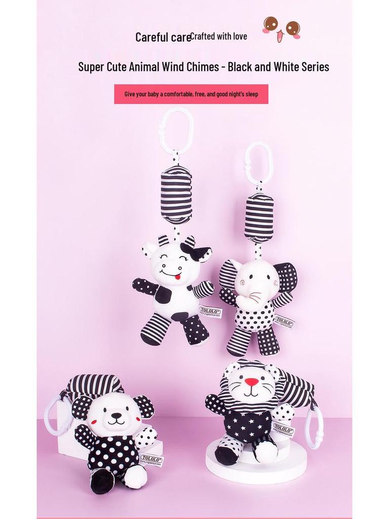 TOLOLO Детский мультяшный мобиль с животными, черно-белый