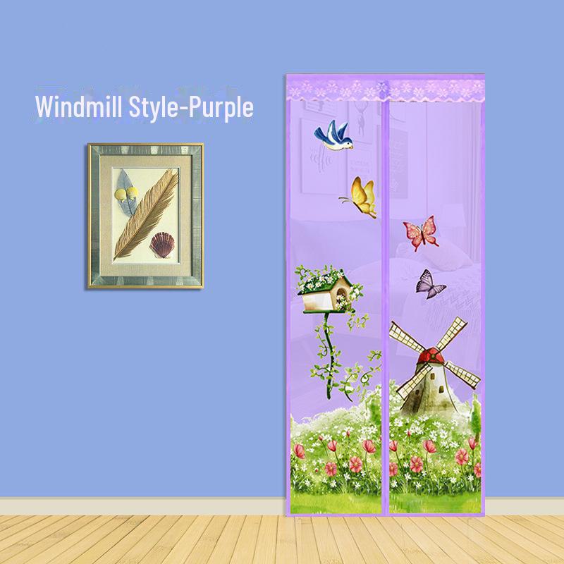 Магнитная занавеска на дверь с рисунком из мультфильма, устойчивая к комарам, на лето