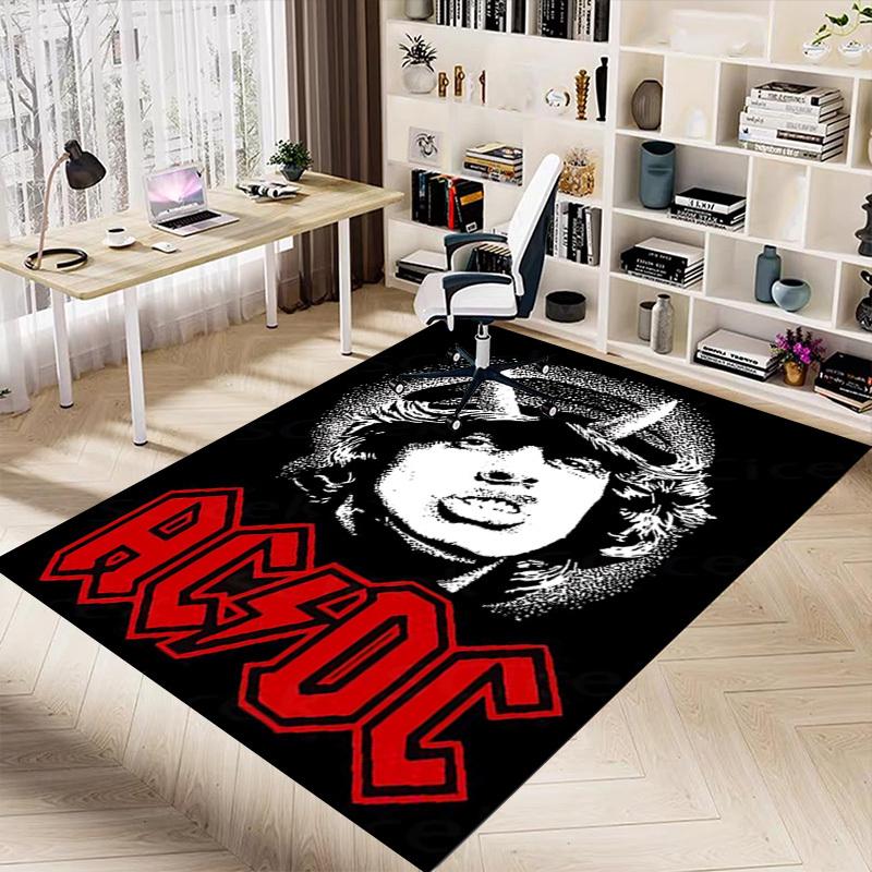 1 шт. ACDC Для дома и офиса, Прочный полиэстеровый коврик для пола с легкой очисткой, Декор для офиса, Городской стиль, Нескользящая основа
