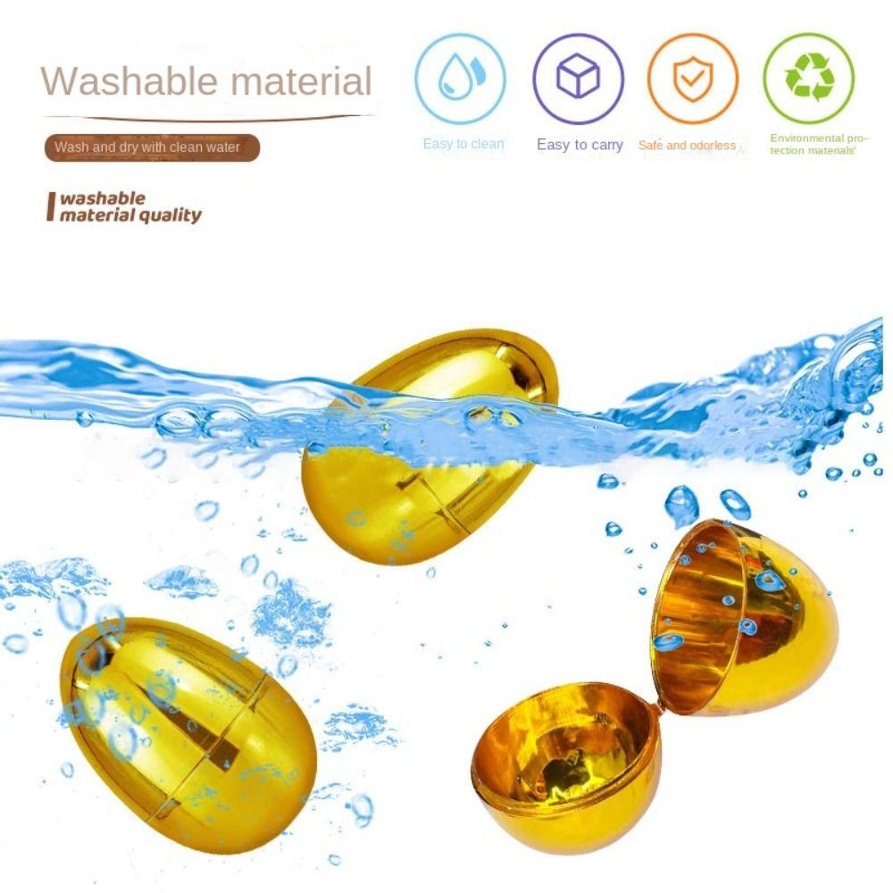 Funny Empty Shell Easter Golden Twisted Egg Plastic Fillable Egg Shell DIY Simulated Eggshell Easter Surprise Toys Party Decor