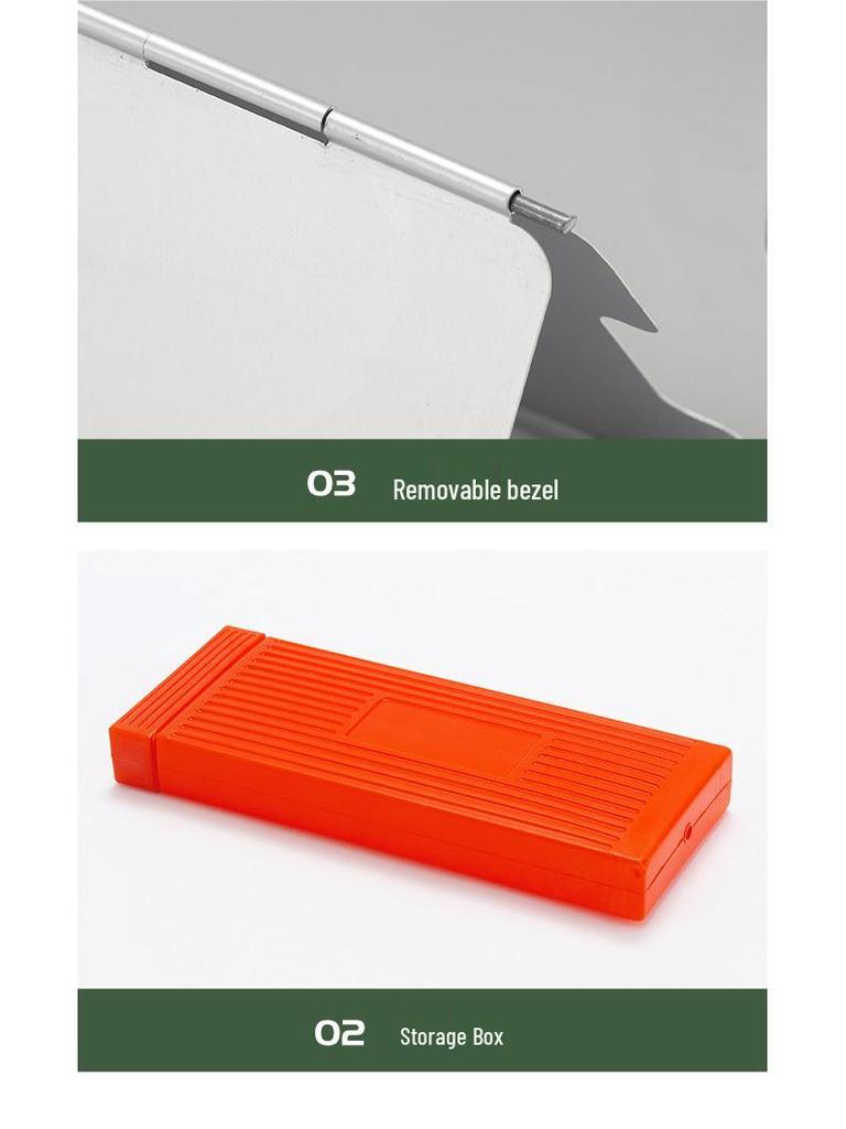 Портативная трехсекционная походная плита с ветрозащитой - Большой концентратор тепла